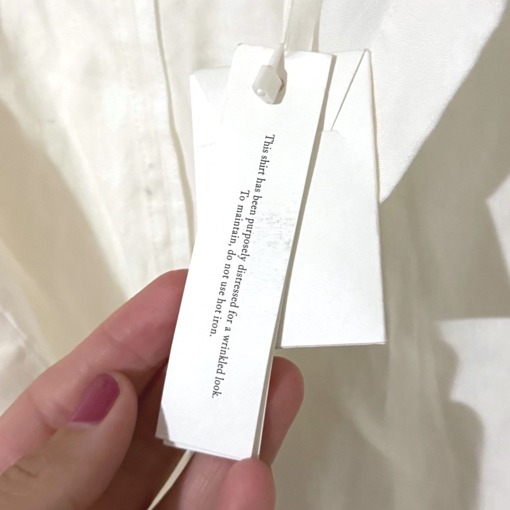 Vince White Linen Blend Belted Button Down Shirt Dress XL NWT - Picture 7 of 9
